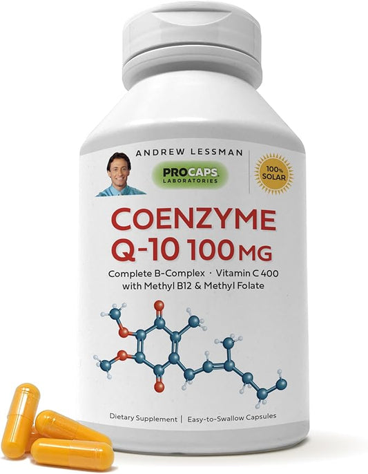 Andrew Lessman Coenzyme Q-10 100 mg 360 Capsules – Essential for Energy Production and Optimum Key Organ Function, Anti-Oxidant Support, Depleted by Aging, Plus B-Complex. Easy to Swallow Capsules