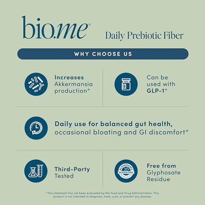 Daily Prebiotic Fiber - Fiber Supplement Powder for Digestive Health & Gut Health - Fiber Powder Unflavored Prebiotics, Non-GMO Dietary Fiber, Gluten & Sugar Free Soluble Fiber Supplements-30 Servings