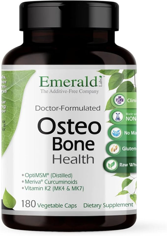EMERALD LABS Osteo Bone Health D3, K2, K2, Calcium, 180 Vegetable