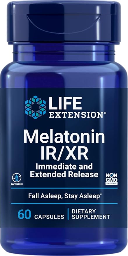Life Extension Melatonin IR/XR, 1.5 mg, 60 Capsules
