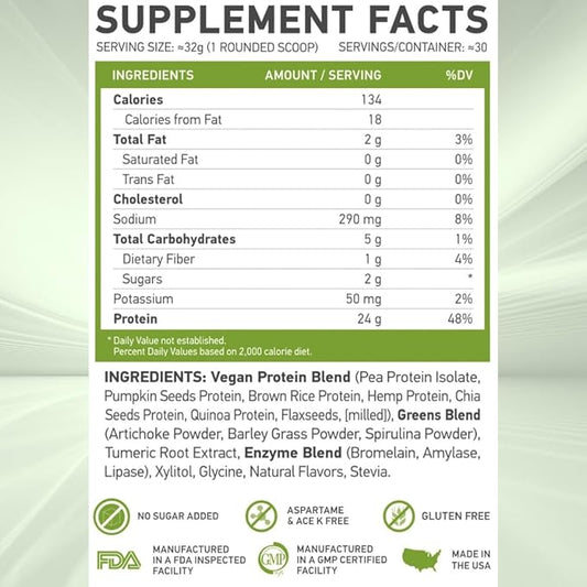 MFL Vegan, Plant-Based Protein Powder l 2.12 lbs