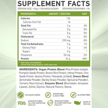 MFL Vegan, Plant-Based Protein Powder l 2.12 lbs