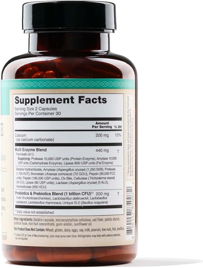 NatureWise Digestive Enzymes 60 Capsules[1-Month Capsules[1-Month Supply]