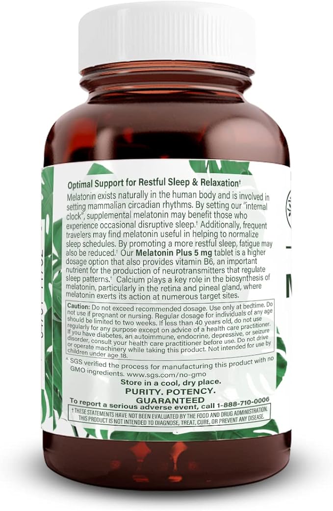 Natural Nutra Vegan Melatonin 5mg B6, Fast 100 Tablets