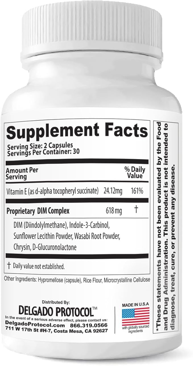 Estroblock PRO Triple Strength - 60 Capsules, DIM & Indole 3-Carbinol for Natural Hormonal Hormone Balance, Acne - Anti Toxic Estrogen Aromatase Inhibitor Blocker. Soy Free, Dairy Free, Non-GMO (1)