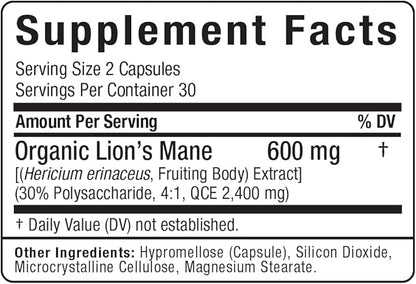 ALLMAX Lion’S Mane - 60 Veggie Capsules - Advanced Nootropic - 30 Servings