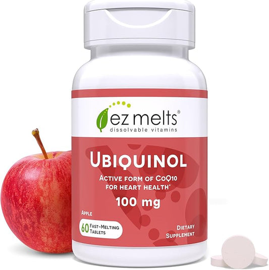 EZ Melts Dissolvable Ubiquinol 100mg, Active CoQ10, Heart 2-Month Supply