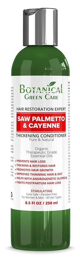 "Saw Palmetto & Cayenne" Hair Growth Anti-Hair Loss CONDITIONER. Alopecia Prevention and DHT Blocker. Doctor Developed