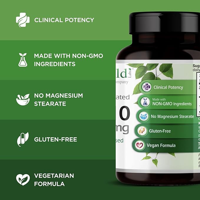 EMERALD LABS CoQ10 200mg - Premium Wellness Supplement with Natural Vitamin E - Supports Antioxidant, Circulation, Energy & Heart Health - 30 Capsules (30-Day Supply)