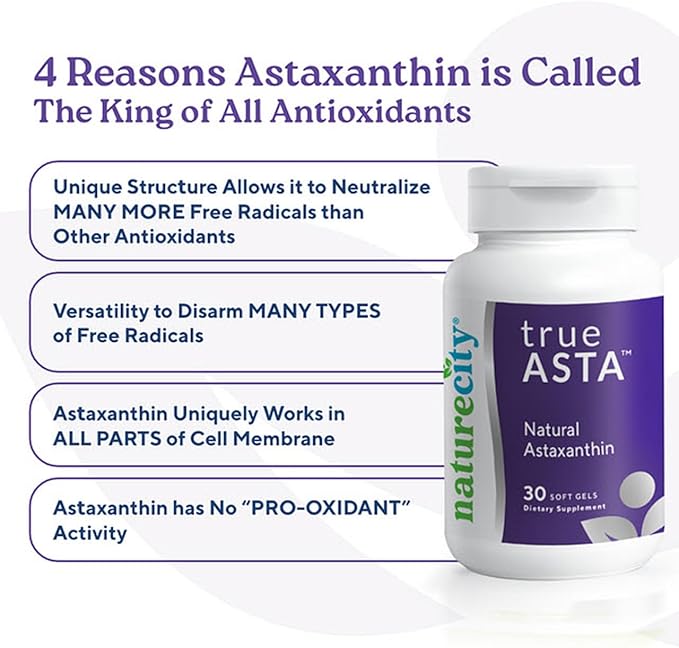 True-Asta AstaReal Natural Astaxanthin Supplements 6mg (30 Soft