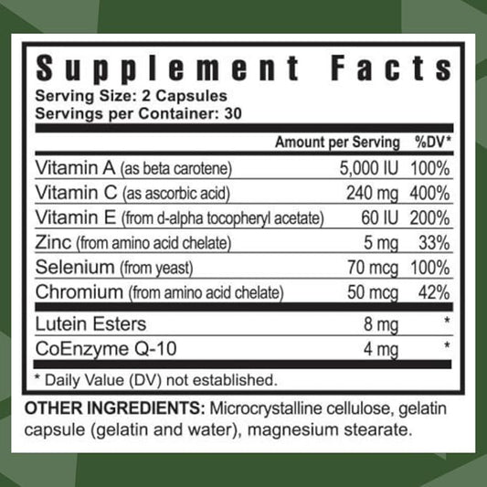 Youngevity Ultimate Vision FX™ - Eye Vitamin & Mineral Supplement Blend - Lutein, CoQ10, Vitamins A, C, E, Zinc, Chromium, Selenium for Eye Health (60 Capsules)