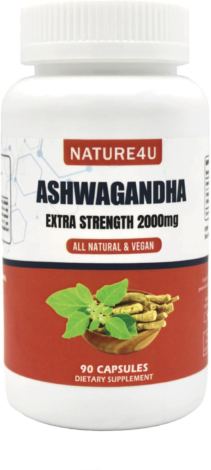 Ashwagandha Extra Strength, Ashwagandha Root Powder 2000mg, Natural 90 Vegan