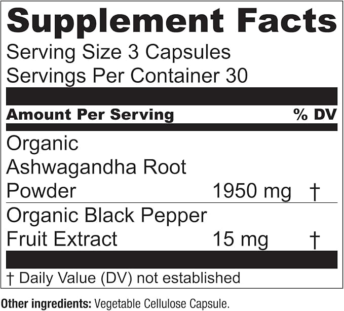 Essential Elements Ashwagandha Root 1950mg 90 Vegan