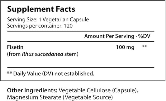 Fisetin Supplement 100mg 120 Vegetarian Capsules