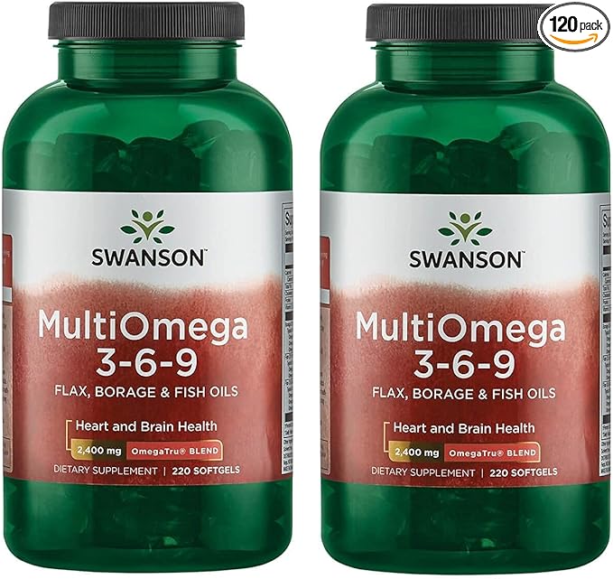 Swanson MultiOmega 3-6-9 (220 Softgels, 2400mg Serving) 2 Bottles