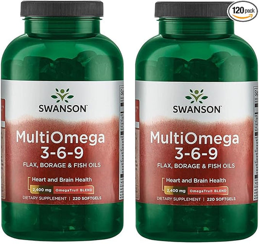 Swanson MultiOmega 3-6-9 (220 Softgels, 2400mg Serving) 2 Bottles