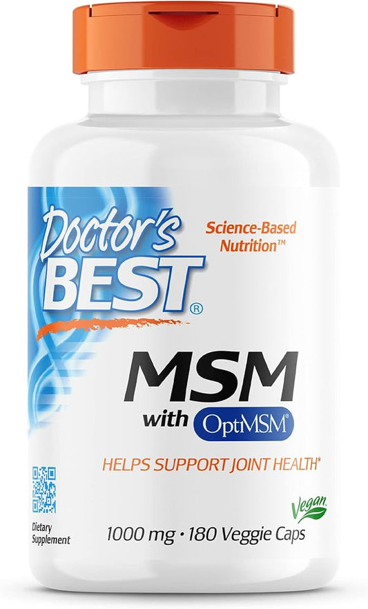 Doctor's Best MSM with OptiMSM, Joint 1000 mg, 180 Veggie