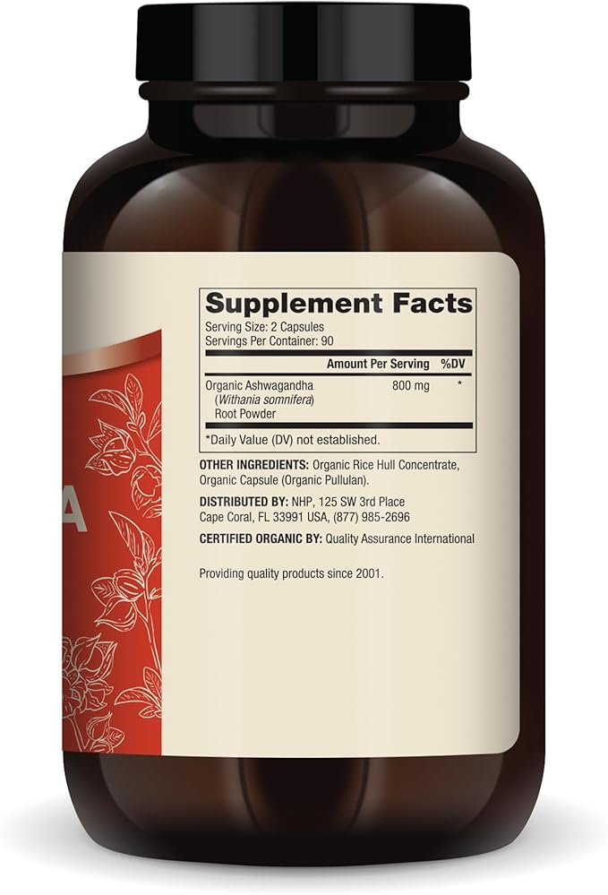 Dr. Mercola Organic Ashwagandha, 90 Servings (180 Capsules),