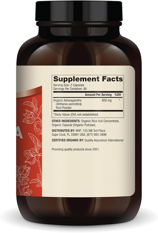 Dr. Mercola Organic Ashwagandha, 90 Servings (180 Capsules),