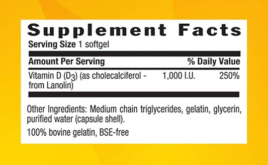 Country Life - Vitamin D3, Non-fish 1000 IU - 100 Softgels