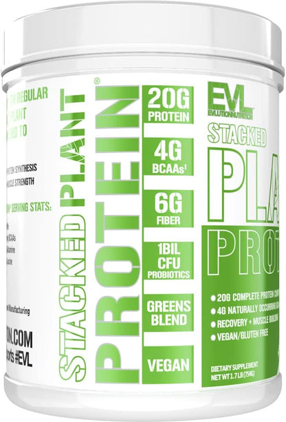 Evlution Nutrition Stacked Plant Protein Powder, 1.5 LB