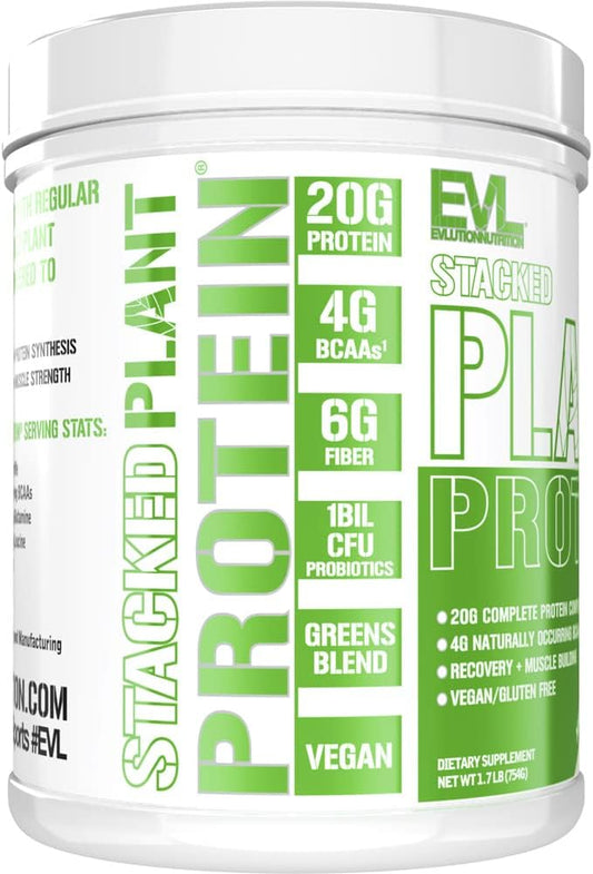 Evlution Nutrition Stacked Plant Protein Powder, 1.5 LB