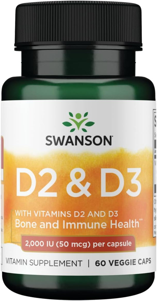 Swanson Vitamin D Complex with Vitamins D2 & D3 - (50 mcg, 60 Veggie