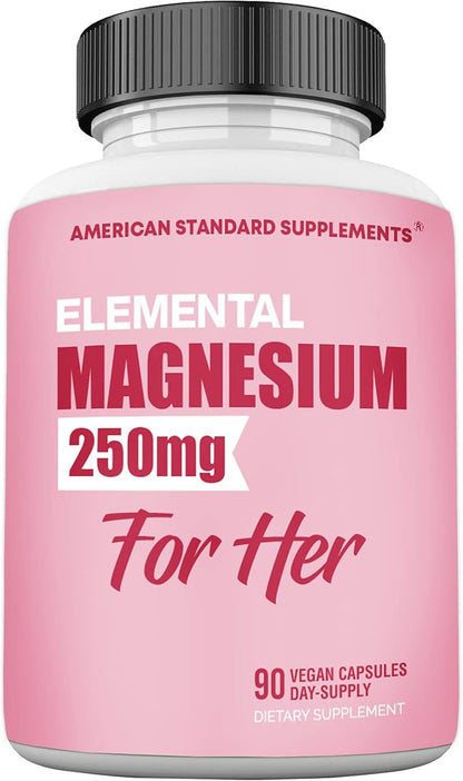 Magnesium Glycinate for Women, Elemental 250mg 90 Day