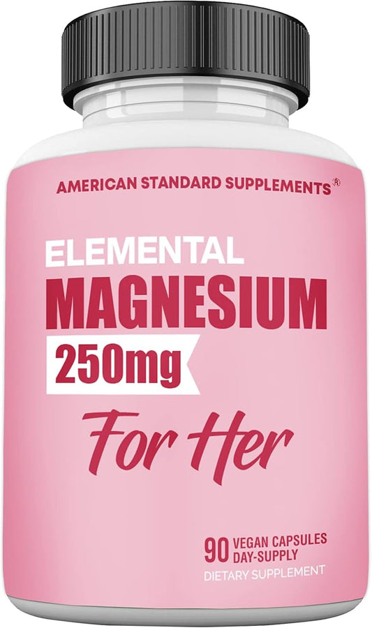 Magnesium Glycinate for Women, Elemental 250mg 90 Day