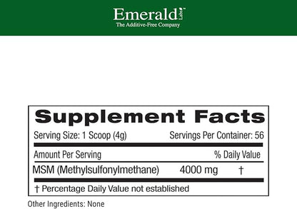 EMERALD LABS MSM Powder 4,000 mg 8 Oz
