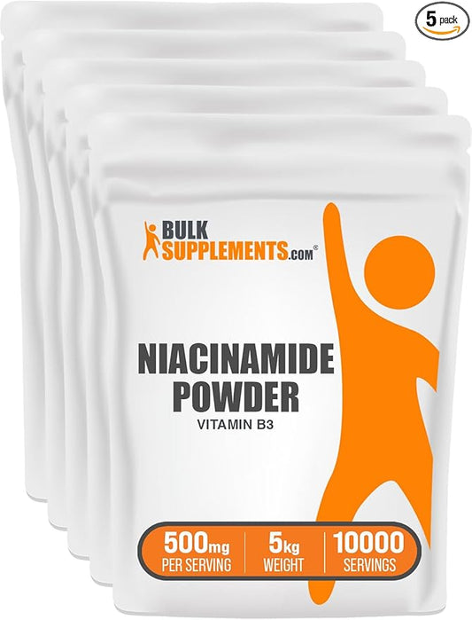 BulkSupplements.com Niacinamide Powder - Niacinamide 500mg - Vitamin B3 Niacinamide - Vitamin B3 Powder - Vitamin B3 Nicotinamide 500mg - 500mg Nicotinamide per Serving (5 Kilograms - 11 lbs)