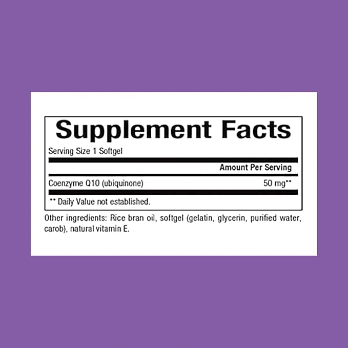 Natural Factors Coenzyme Q10 50 mg, Q10 Supplement 60 Softgels