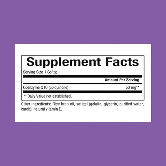 Natural Factors Coenzyme Q10 50 mg, Q10 Supplement 60 Softgels