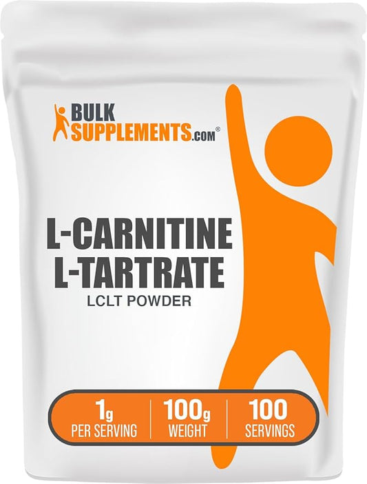 BulkSupplements.com L-Carnitine Tartrate Powder - Carnitine Supplement, L-Carnitine L-Tartrate, L Carnitine 1000mg - Unflavored & Gluten Free, 1000mg per Serving, 100g (3.5 oz) (Pack of 1)