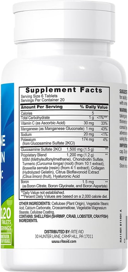 Rite Aid Gluco Chon MSM + 120 Count,