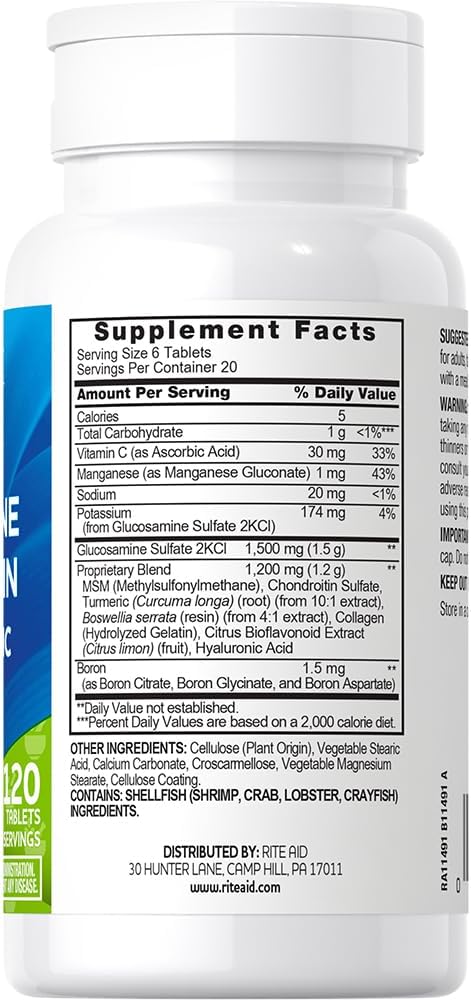 Rite Aid Gluco Chon MSM + 120 Count,