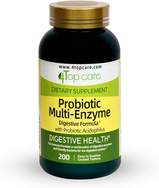 Probiotic Multi-Enzyme - Digestive Health Supplement 200 Count