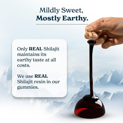Pure Himalayan Shilajit Gummies with 100% Shilajit |High Potency Gold Grade| 60 Gummies for Energy Boost & Immune Support, 75%+ Fulvic Acid| Travel Friendly - Tamarind Flavor