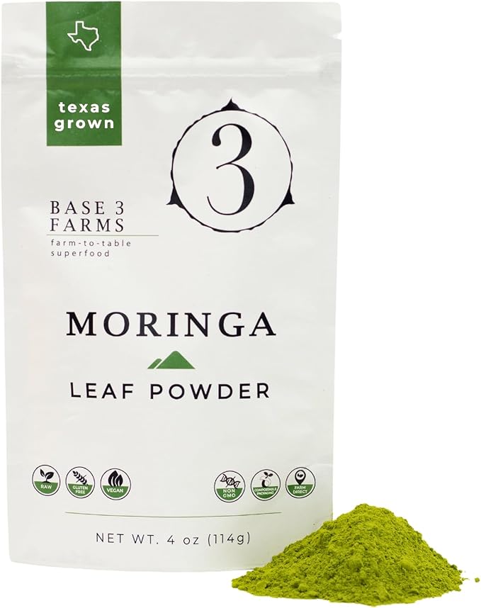 100% USA Organically Grown Moringa Leaf Powder, Premium, Non-GMO, Vegan-Raw, Gluten-Free, Pure Moringa Leaf: Energy, Weight, Recovery, Natural Superfood, Ecofriendly Package (4oz)