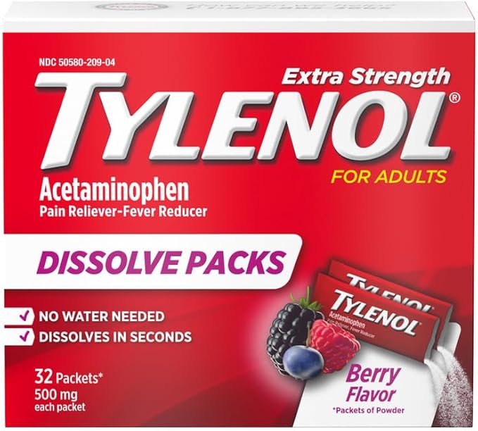 Tylenol Extra Strength Dissolve Packs, 500 32 ct