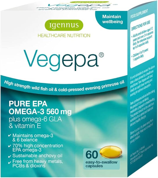 Vegepa Omega 3 Wild Fish Oil 560 mg 60 Small