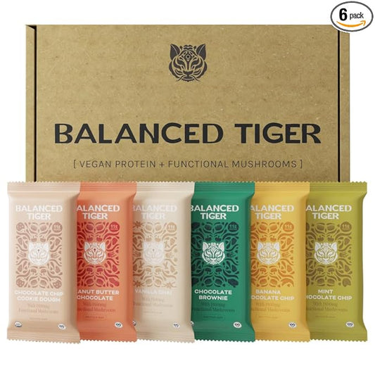 Organic Functional Mushroom Protein Bars (1500mg) Lions 6 Bars