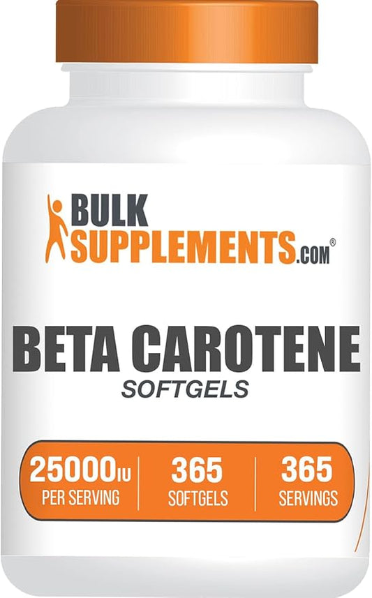 BulkSupplements.com Beta Carotene 25000 IU Softgels 1 Softgel 365 Count 1)