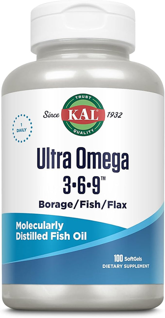KAL Ultra Omega 3-6-9 1200mg 100 Softgels