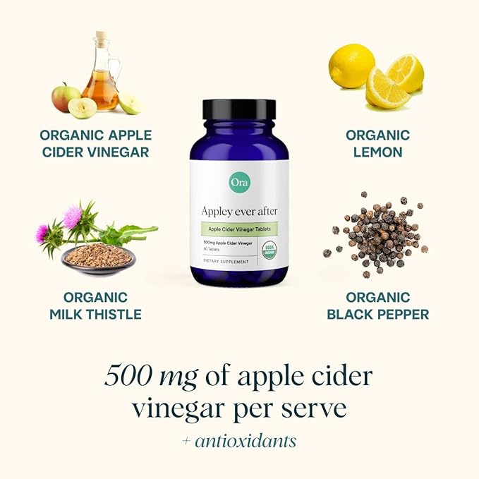 Ora Organic Apple Cider Vinegar Pills 1 Month 60 Vegan