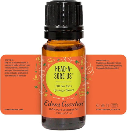 Edens Garden Head-A-Sore-Us Essential Oil Blend- 100% Pure Premium Grade, Undiluted, Natural, Therapeutic, Aromatherapy, The Best for Diffusing, Skin, Humidifiers, Kid Safe 10 ml (.33 fl oz)