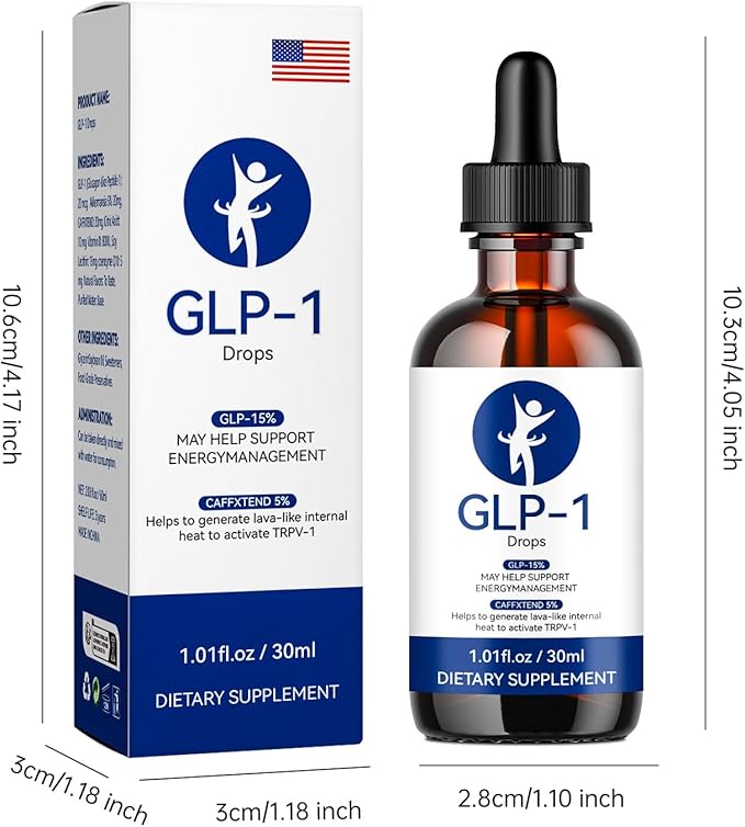 GLP-1 Drops, GLP-1 Supplement Drops for Men and Women ((1 Pack, 1.01 Fl Oz))