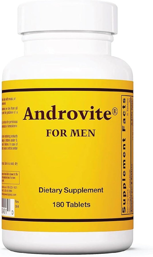 Androvite for Men 500mg, Multimineral D3, Calcium-Free 180 Count