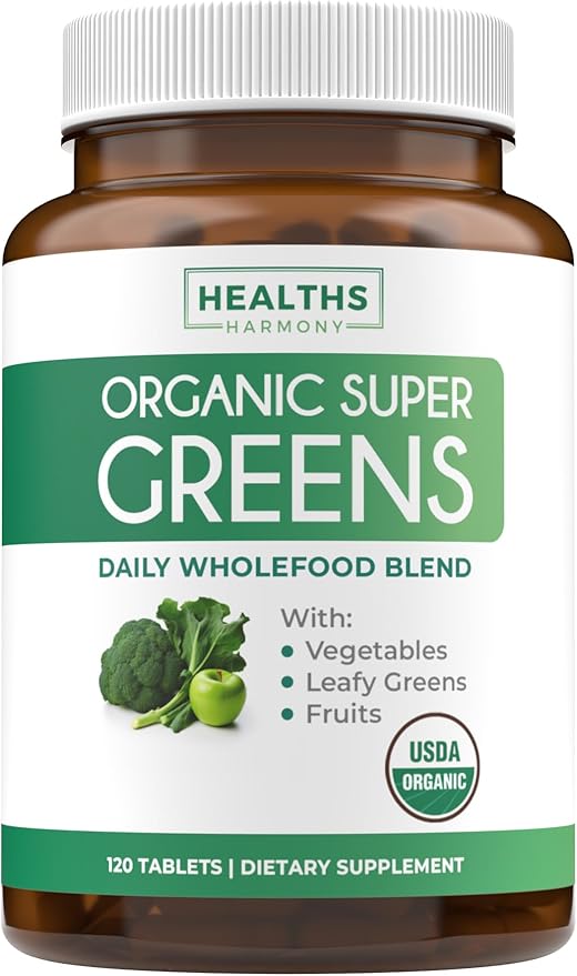 USDA Organic Greens Powder (120 Tablets) 28 Fruits