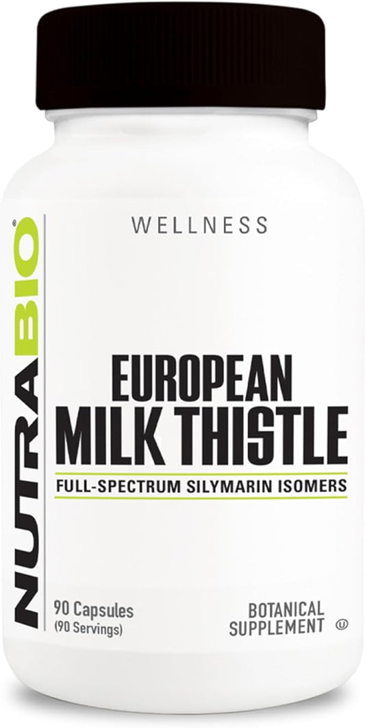 NutraBio European Milk Thistle Supplement, 241mg 90 Capsules